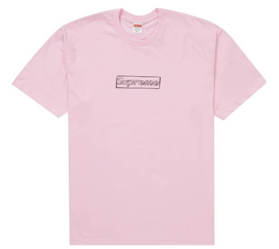 supreme KAWS Chalk Logo Tee Light Pink M