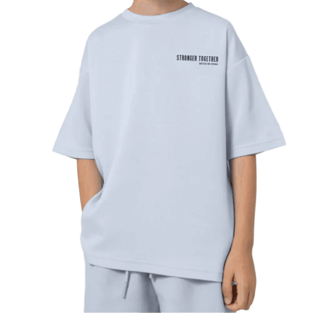 Batta Kids Oversized Soft T-Shirt Silver Blue