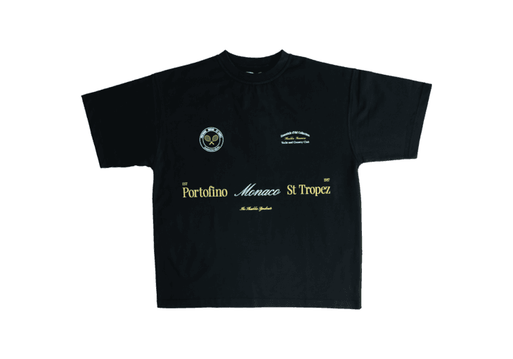 TSS Portofino Monaco St Tropez Tee Black