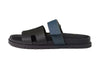 Hermes Chypre Sandals "Black/Blue Strap"