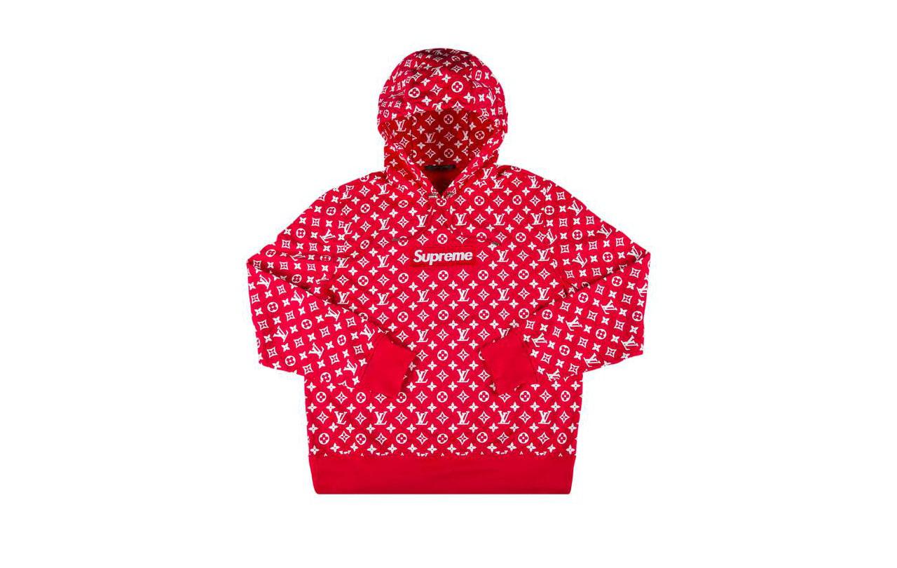 Supreme X Louis Vuitton Box Logo Hooded Sweatshirt 'Red'